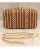 SKB Stylish & Fancy Evening Party Bridal Wedding Clutch Purse - Peach