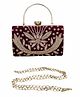 SKB Stylish & Fancy Evening Party Bridal Wedding Clutch Purse - Maroon