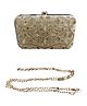 SKB Stylish & Fancy Evening Party Bridal Wedding Clutch Purse - Beige