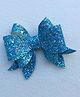 FOLLOW THE NEEDLE Glitter Tail Bow Designed Hair Clip - Blue