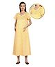 Zelena 100% Cotton Half Sleeves Floral Printed Feeding Maternity Night Suit - Yellow