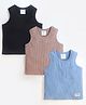 Cherry Crumble By Nitt Hyman Pack Of 3 Sleeveless Ribbed Tank Tee  - Multi Colour