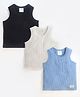 Cherry Crumble By Nitt Hyman Pack Of 3 Sleeveless Ribbed Tank T-shirt  - Multi Colour