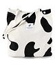 Momisy Corduroy Tote Bag Cow Printed - White
