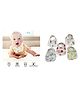 MOMISY Muslin Pure Cotton Cartoon Print 8 Layer Baby Feeding Bibs Set of 5- Multicolor