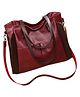MOMISY PU Leather Crossbody Sling Bag - Wine Red