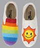 IMAGINO Sun & Rainbow Colour Blocked Slip On Shoes - White