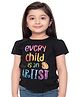 TINY BABY Half Sleeves Every Child Is An Artist Printed Tee - Black