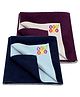 BeyBee Baby Bed Protector Waterproof Dry Sheet For New Born Babies Small Pack Of 2 - Dark Blue & Plum
