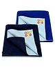 BeyBee Baby Bed Protector Waterproof Dry Sheet For New Born Babies Small Pack Of 2 - Royal Blue & Plum