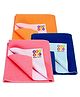 BeyBee Waterproof Sheet Extra Absorbent Fastest Dry Sheet for Baby AntiPiling Fleece Baby Bed Protector Small Size Pack of 3 - Salmon Rose Royal Blue & Peach