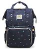 House of Quirk  Diaper Bag Maternity Backpack Lotus Print - Dark Blue