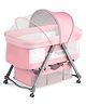 House of Quirk Foldable Adjustable & Breathable Cradle Crib Baby Rack - Pink