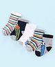 Cute Walk by Babyhug Cotton Knit Anti Bacterial Ankle Length Socks Stripes & Ball Design Pack of 5 - Black Grey & White