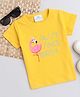 Knitting Doodles Pure Cotton Half Sleeves Flamingo Printed Tee - Yellow