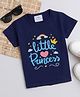 Knitting Doodles Pure Cotton Half Sleeves Princess Printed Tee - Blue