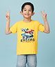 Knitting Doodles Pure Cotton Half Sleeves Racing Cars Printed Tee - Yellow