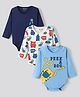 Bonfino 100% Cotton Full Sleeves Onesies Monster Print Pack of 3  - Multicolor