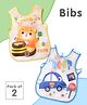 Sleeveless Waterproof Printed Apron Bibs- Pack of 2- Blue & Yellow