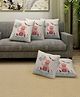 FABINALIV 100% Cotton Embroidered Square Shape Cushion Covers Pack of 5 -Off White