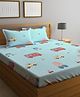 FABINALIV Cartoon Print 300 TC Cotton Blend King Size Double Bedsheet With 2 Pillow Covers - Multicolor