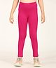 ZION Premium Cotton 4-Way Stretch Knitted Ankle-Length Solid Leggings Fuschia
