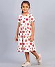 Zion Half Sleeves Apples Printed Dress - Light Grey