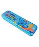 KARBD Cartoon Hardtop 2 Compartment Small Size Metal Pencil Box Elephant Design - Blue