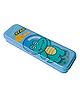 KARBD Cartoon Hardtop 2 Compartment Small Size Metal Pencil Box Crocodile Star Design- Blue