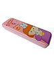 Karbd Cartoon Hardtop 2 Compartment Small Size Metal Pencil Box Rabbit Design - Pink