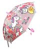 KARBD Translucent Unicorn Auto Open Kids Umbrella with Whistle - Light Pink Colour