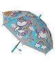 KARBD Translucent Unicorn Auto Open Kids Umbrella with Whistle - Light Blue