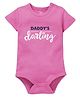 Zeezeezoo Half Sleeves Fathers Day Theme Daddy's Darling Printed Onesie - Pink