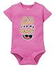 Zeezeezoo Half Sleeves Fathers Day Theme Cool Like My Dad Printed Onesie - Pink