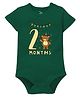 Zeezeezoo Half Sleeves Baby Birthday Theme Two Month Birthday Animal Theme Printed Onesie - Green