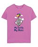 Zeezeezoo Fathers Day Theme  Half Sleeves Baby & Daddy Elephant Printed Tee - Pink
