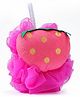 Baby Bath Loofah With Strawberry Applique -Pink
