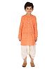 Tiny Bubs Full Sleeves Ethnic Motif Printed Kurta Dhoti - Orange