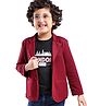 Babyhug Woven Full Sleeves Party Blazer With T-Shirt - Maroon