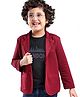Babyhug Woven Full Sleeves Party Blazer With T-Shirt - Maroon
