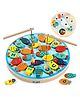 Kidology Wooden Circular Magnetic Fishing Toys for Kids- Multicolour