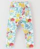 Fido Single Jersey Cotton Knit Full Length Leggings Floral Print - Sky Blue