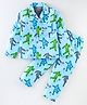 Fido Single Jersey Full Sleeves Night Suit Dino Print- Blue