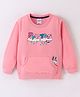 Simply Cotton Looper Full Sleeves Sweatshirt Text Print- Pink