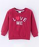 Simply Cotton Looper Full Sleeves Sweatshirt Text Print- Red
