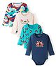Bonfino 100% Cotton Full Sleeves Onesies Fox Print Pack of 4 - Multicolor