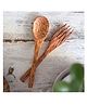 Thenga Coconut Wood Spoon & Fork Pack of 4 - Brown