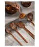 Thenga Traditional Coconut Shell & Wood Cooking Set Set of 5 1 Spatula 1 Large Spoon 3 Size Ladles - Brown