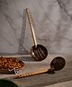 Thenga Coconut Shell Cooking Set 2 Piece Frying Spoon & Non Stick Ladle - Brown