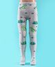 Mustang Cotton Full Length Footie Tights With Dino Print - Grey